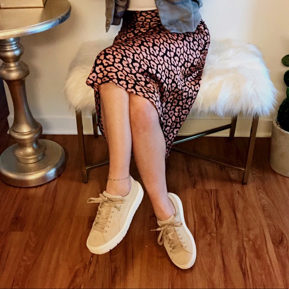 puma beige platform sneakers